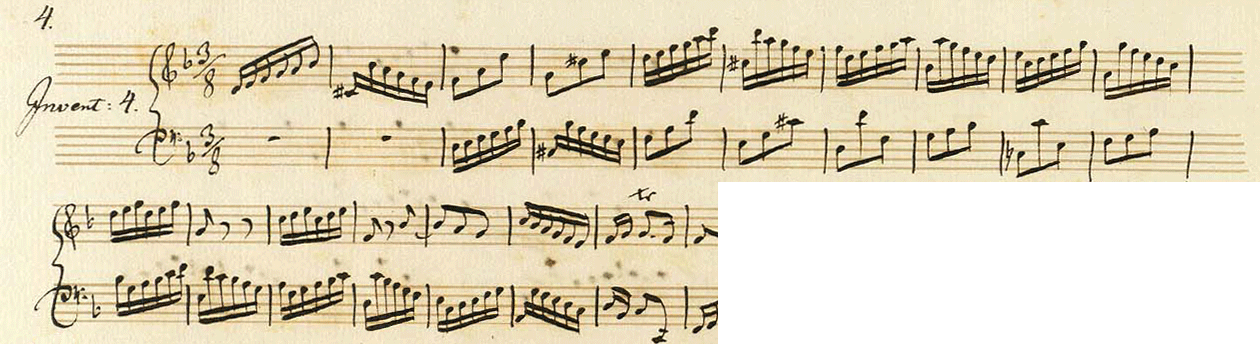 Abbildung Bach, Invention in d-Moll (Anfang)