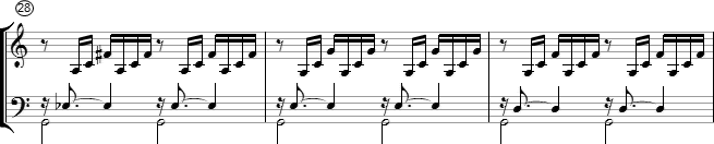 Die Oktavregel - Notenbeispiel 3-10