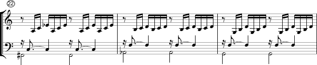 Die Oktavregel - Notenbeispiel 3-8