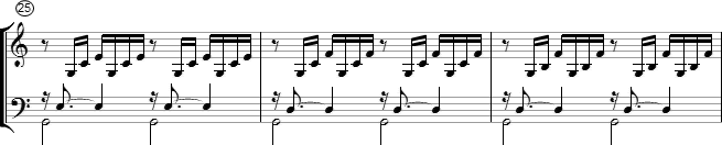 Die Oktavregel - Notenbeispiel 3-9