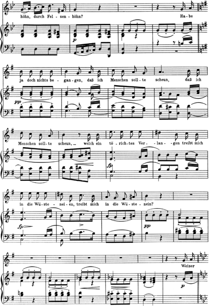 Die sequenzierte phrygische Wendung Notenbeispiel Wegweiser von Schubert